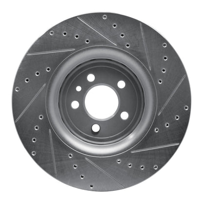 R1 Concepts R1 14-23 Dodge Charger Front Left Drilled & Slotted Silver Brake Rotor