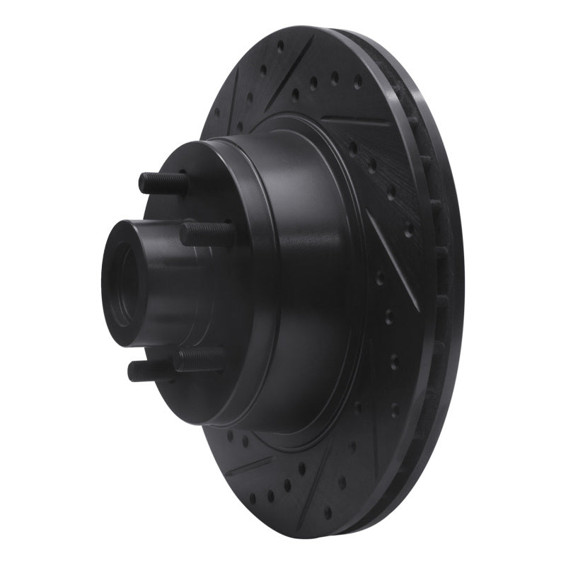R1 Concepts R1 76-81 Chrysler Newport Front Left Drilled & Slotted Black Brake Rotor