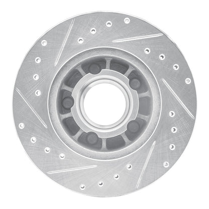 R1 Concepts R1 90-94 Ford Bronco II Front Right Drilled & Slotted Silver Brake Rotor