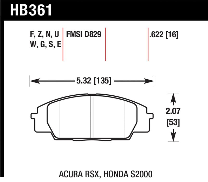 Hawk Performance Hawk 02-06 Acura RSX / 06-11 Honda Si / 00-09 S2000 DTC-70 Race Front Brake Pads