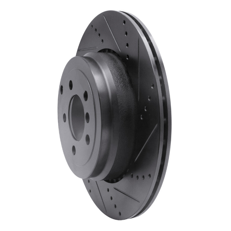 R1 Concepts R1 10-12 Land Rover Range Rover Rear Right Drilled & Slotted Black Brake Rotor