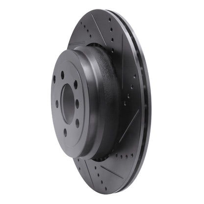 R1 Concepts R1 10-12 Land Rover Range Rover Rear Right Drilled & Slotted Black Brake Rotor