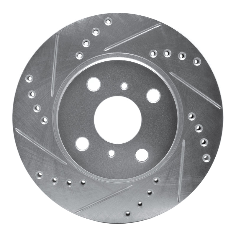 R1 Concepts R1 01-03 Toyota Prius Front Left Drilled & Slotted Silver Brake Rotor
