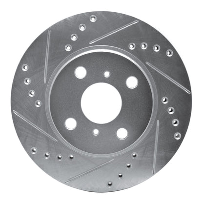 R1 Concepts R1 01-03 Toyota Prius Front Left Drilled & Slotted Silver Brake Rotor