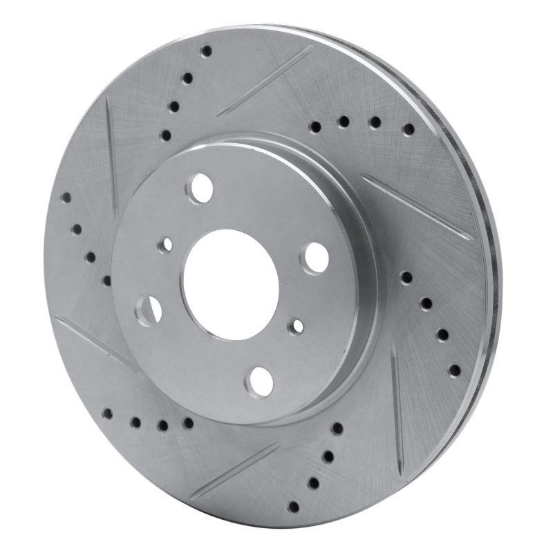R1 Concepts R1 04-06 Scion XA Front Left Drilled & Slotted Silver Brake Rotor
