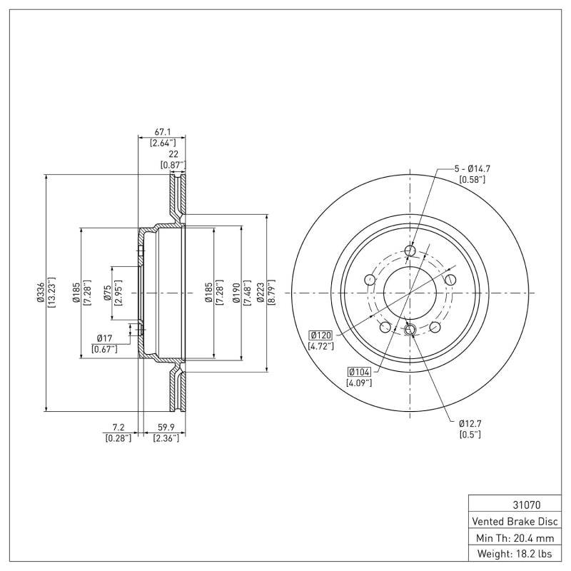 DFC 06-15 BMW 335is Rear Brake Rotor
