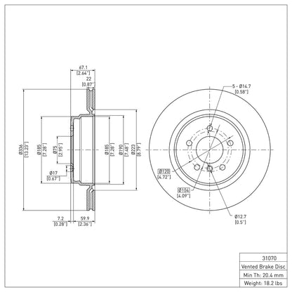 DFC 06-15 BMW 335is Rear Brake Rotor