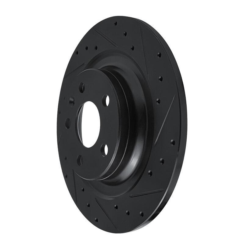 R1 Concepts R1 18-25 Volvo XC60 Rear Right Drilled & Slotted Black Brake Rotor