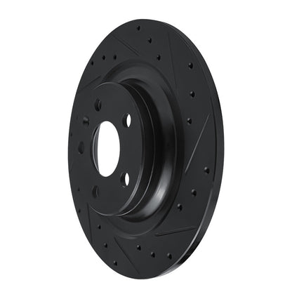 R1 Concepts R1 18-25 Volvo XC60 Rear Right Drilled & Slotted Black Brake Rotor