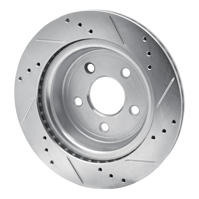 R1 Concepts R1 08-10 Chevrolet COBALT Rear Left Drilled & Slotted Silver Brake Rotor