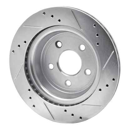 R1 Concepts R1 08-10 Chevrolet COBALT Rear Left Drilled & Slotted Silver Brake Rotor