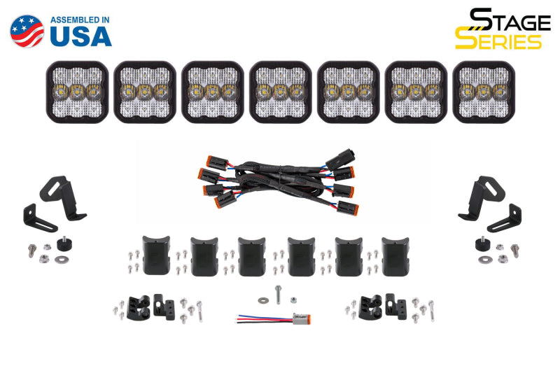 Diode Dynamics SS5 Sport Universal CrossLink 7-Pod Lightbar - White Driving