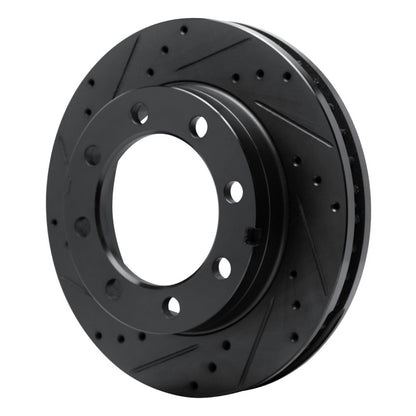 R1 Concepts R1 77-93 Chevrolet V30 & V3500 Pickup Front Left Drilled & Slotted Black Brake Rotor