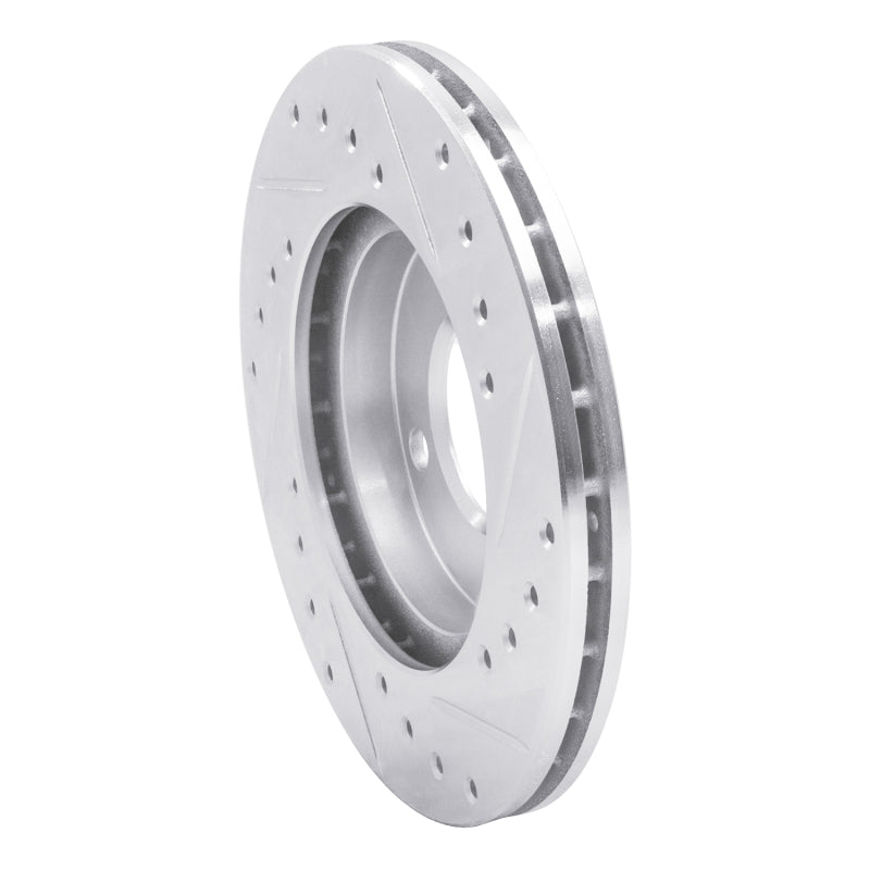 R1 Concepts R1 80-08 Audi 4000 Front Left Drilled & Slotted Silver Brake Rotor