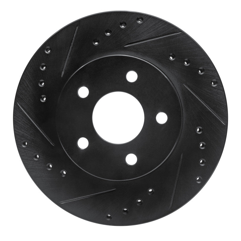 R1 Concepts R1 89-90 Ford Thunderbird Front Left Drilled & Slotted Black Brake Rotor