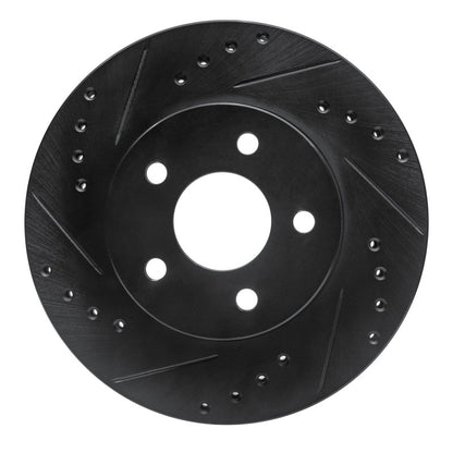 R1 Concepts R1 89-90 Ford Thunderbird Front Left Drilled & Slotted Black Brake Rotor