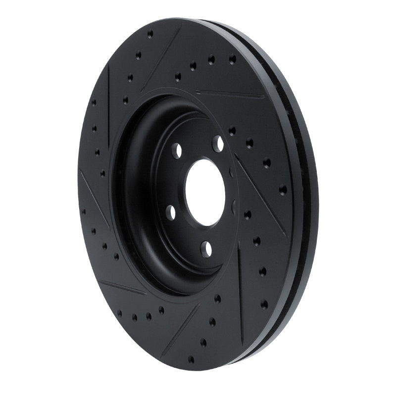 R1 Concepts R1 17-19 Jaguar F-Pace Front Right Drilled & Slotted Black Brake Rotor