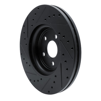 R1 Concepts R1 17-19 Jaguar F-Pace Front Right Drilled & Slotted Black Brake Rotor