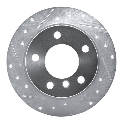 R1 Concepts R1 95-99 BMW 318TI Rear Left Drilled & Slotted Silver Brake Rotor