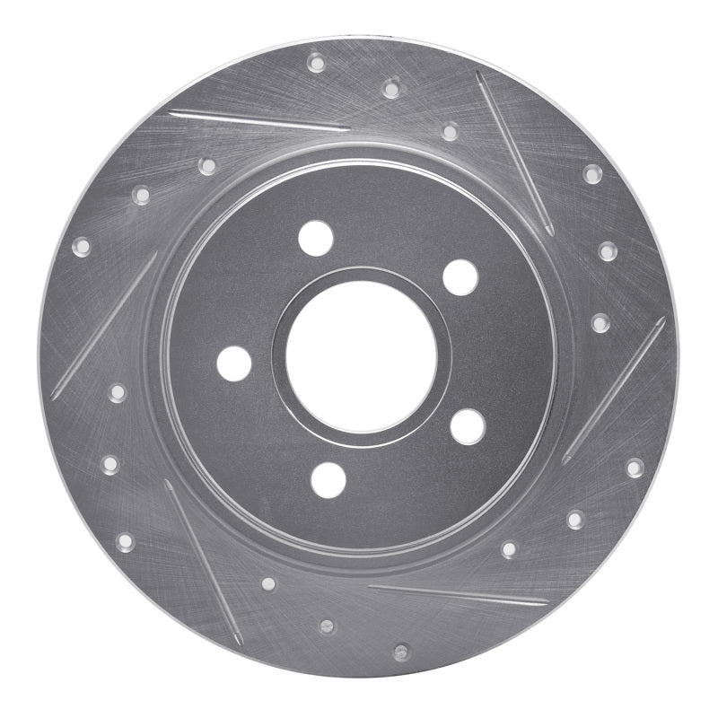 R1 Concepts R1 04-13 Volvo V50 Rear Right Drilled & Slotted Silver Brake Rotor