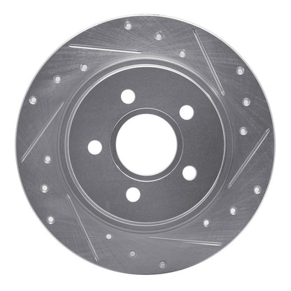 R1 Concepts R1 04-13 Volvo V50 Rear Right Drilled & Slotted Silver Brake Rotor