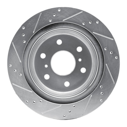 DFC 07-20 Cadillac Escalade Rear Right Drilled & Slotted Silver Brake Rotor