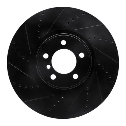 R1 Concepts R1 10-12 Land Rover Range Rover Front Left Drilled & Slotted Black Brake Rotor