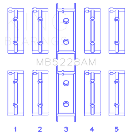 King Engine Bearings Mitsubishi 4G52 (Size +0.75mm) Main Bearing Set