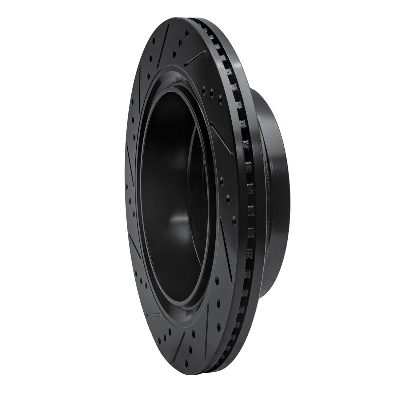 R1 Concepts R1 12-14 Ford F-150 RWD Rear Right Drilled & Slotted Black Brake Rotor