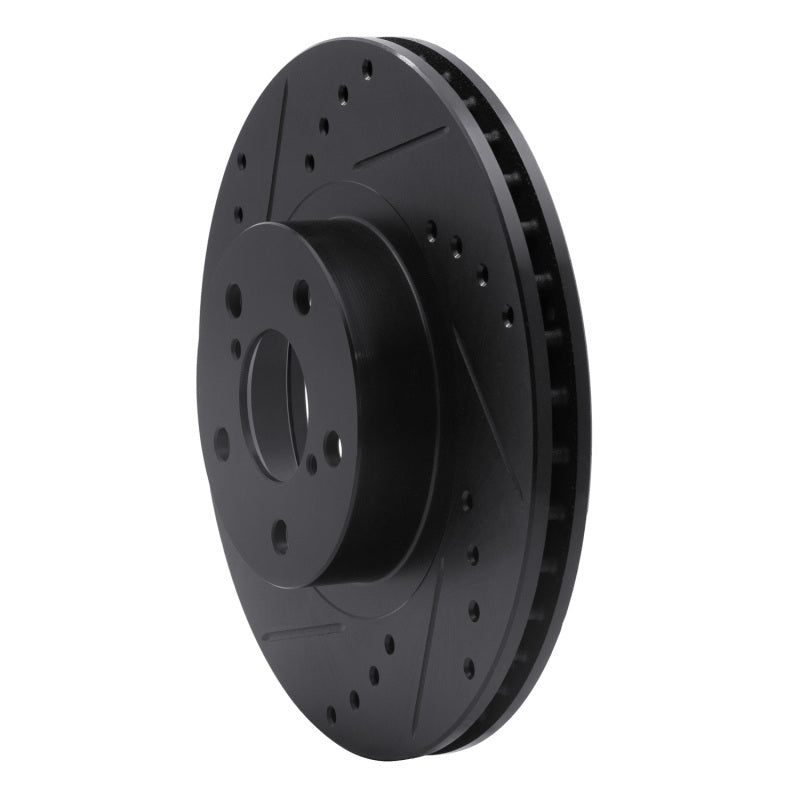 R1 Concepts R1 90-16 Saab 9-2X Front Left Drilled & Slotted Black Brake Rotor