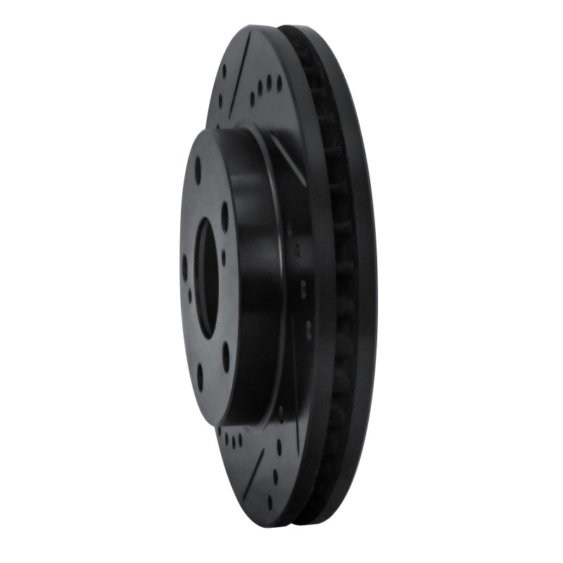R1 Concepts R1 92-01 Toyota Camry Front Left Drilled & Slotted Black Brake Rotor