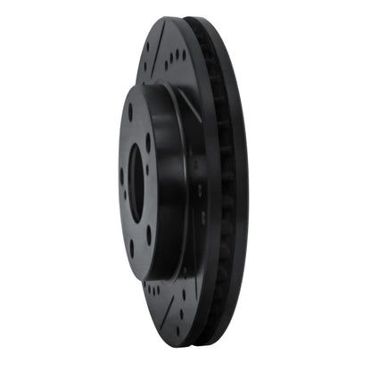 R1 Concepts R1 92-01 Toyota Camry Front Left Drilled & Slotted Black Brake Rotor