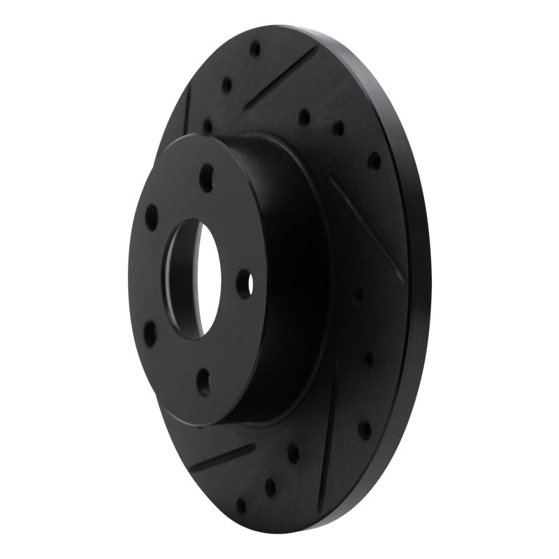 R1 Concepts R1 84-87 Pontiac Fiero Rear Left Drilled & Slotted Black Brake Rotor