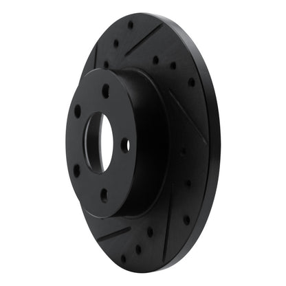 R1 Concepts R1 84-87 Pontiac Fiero Rear Left Drilled & Slotted Black Brake Rotor