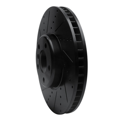 R1 Concepts R1 10-18 BMW 535I GT Right Front Drilled & Slotted Black Brake Rotor