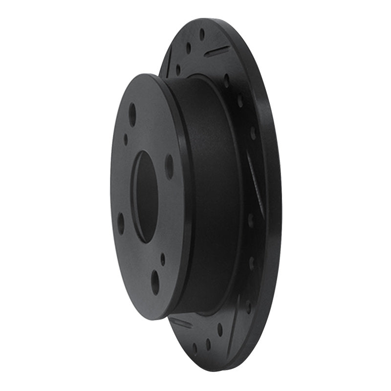 R1 Concepts R1 85-87 Toyota Corolla (US/Canada) Rear Left Drilled & Slotted Black Brake Rotor