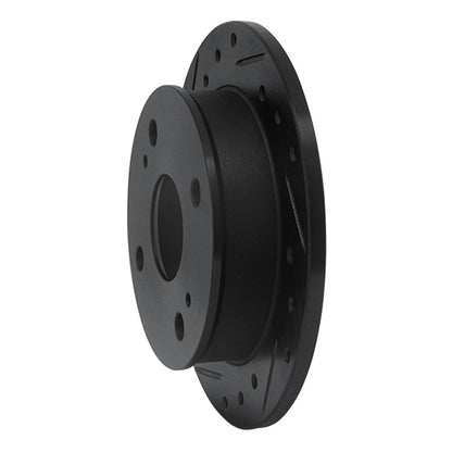 R1 Concepts R1 85-87 Toyota Corolla (US/Canada) Rear Left Drilled & Slotted Black Brake Rotor