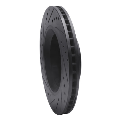 R1 Concepts R1 11-12 Jeep Liberty Front Right Drilled & Slotted Black Brake Rotor