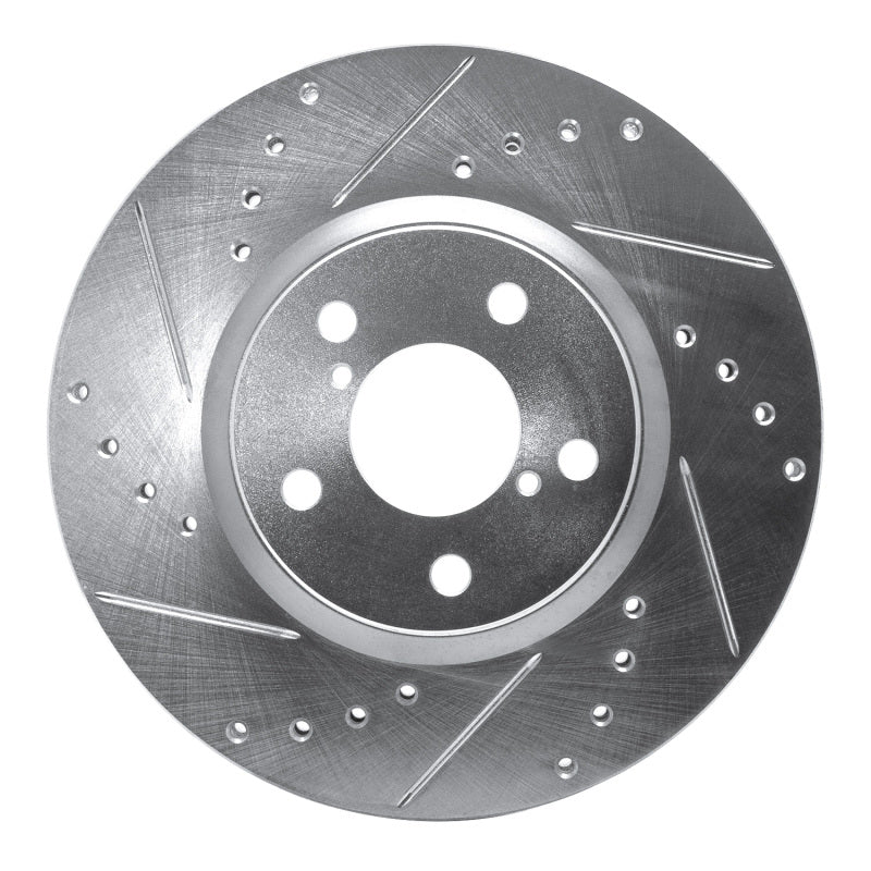 R1 Concepts R1 17-23 Subaru Impreza Front Left Drilled & Slotted Silver Brake Rotor