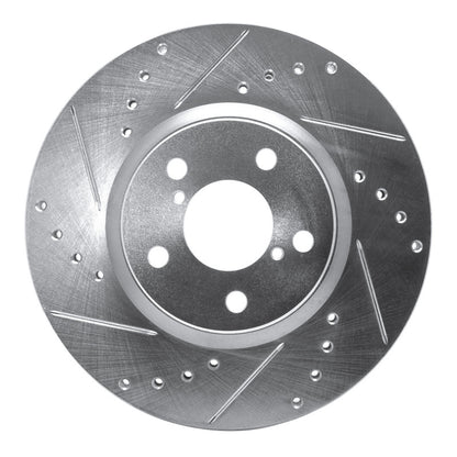 R1 Concepts R1 17-23 Subaru Impreza Front Left Drilled & Slotted Silver Brake Rotor
