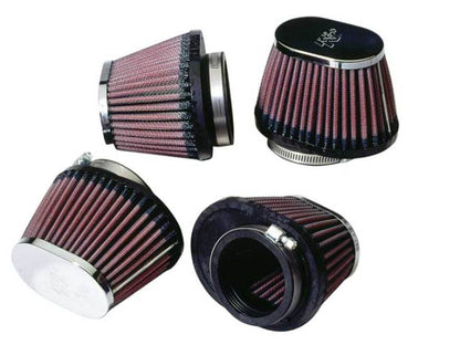 K&N Engineering K&N Universal Chrome Oval Tapered Filter 2.125inFlgID x 4inBOL x 3inBOW x 3inTOL x 2inTOW x 2.75inH