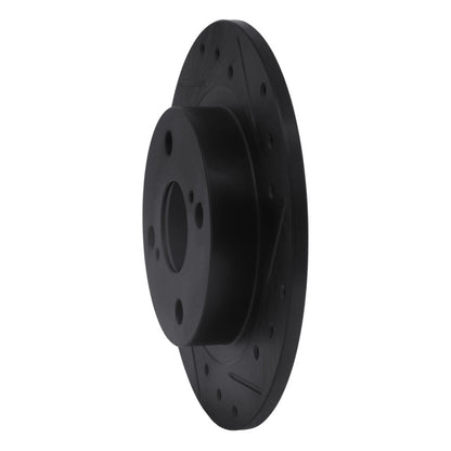 R1 Concepts R1 87-92 Chevrolet Nova Rear Right Drilled & Slotted Black Brake Rotor