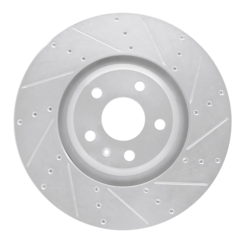 R1 Concepts R1 12-15 Audi TTS Quattro Front Right Drilled & Slotted Silver Brake Rotor