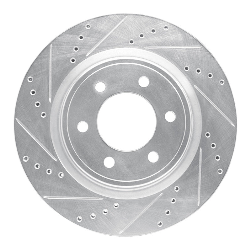 R1 Concepts R1 21-25 Ford F-150 4WD Front Left Drilled & Slotted Silver Brake Rotor