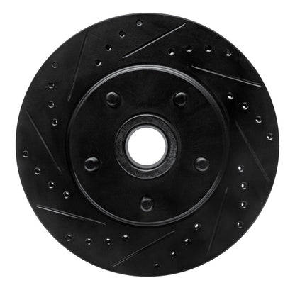 R1 Concepts R1 68-73 Ford Mustang Front Left Drilled & Slotted Black Brake Rotor