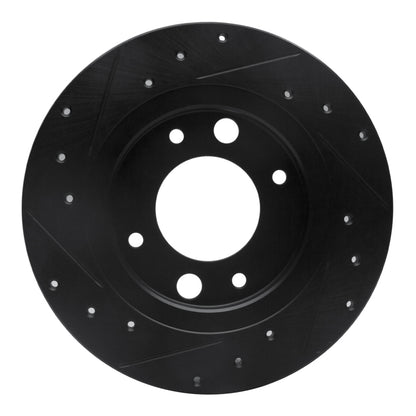 R1 Concepts R1 71-89 Peugeot 504 Rear Right Drilled & Slotted Black Brake Rotor