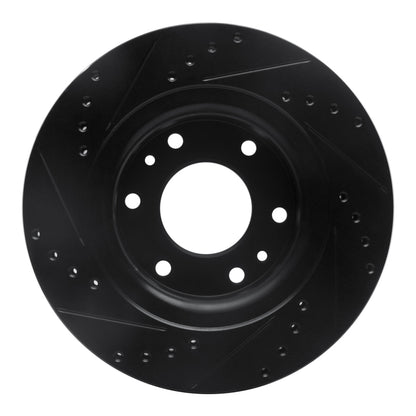 R1 Concepts R1 06-09 Buick Rainier Front Right Drilled & Slotted Black Brake Rotor