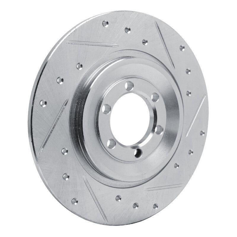 R1 Concepts R1 81-89 Alfa Romeo GTV-6 Rear Right Drilled & Slotted Silver Brake Rotor