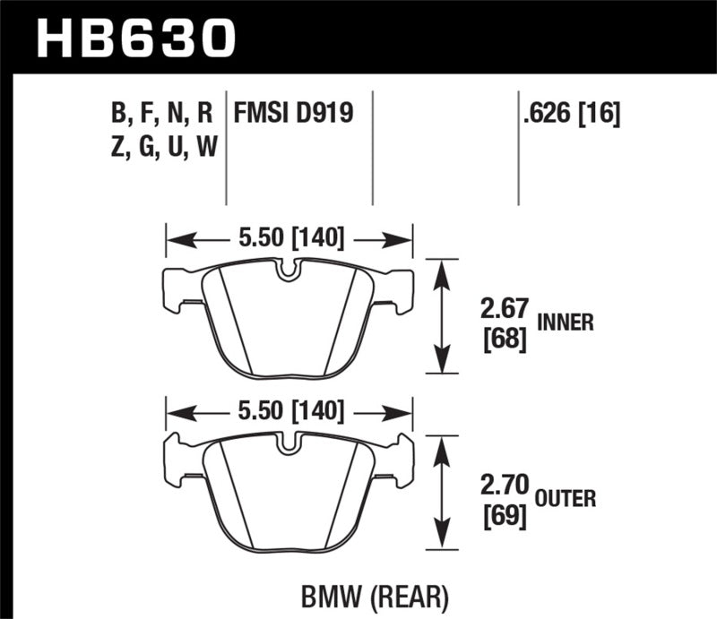 Hawk Performance Hawk 06-10 BMW M5/M6 DTC-60 Rear Brake Pads