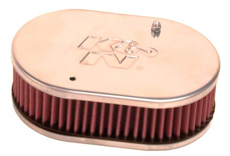 K&N Engineering K&N Universal Custom Air Filter - Oval - Red - 51mm Neck Flange